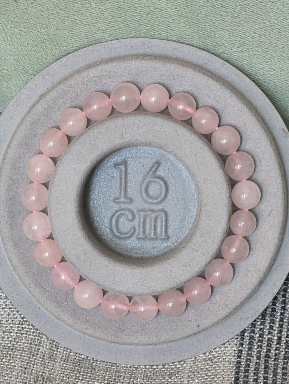 Rose Quartz Beaded Stretch Bracelet | Natural Stone Quartz | Handmade| 8mm - Picture 4 of 9